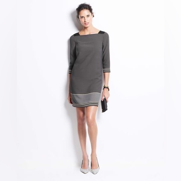 Ann Taylor Frame Stripe Shift Dress - Picture 1 of 7